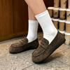 Doudou Schuhe Damen Frühling und Herbst neue Damen Weichsohlen Slipper Retro Einzelne Schuhe Fahrschuhe