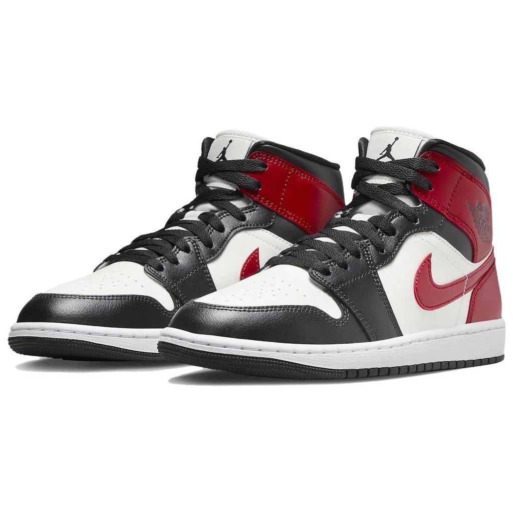 Air Jordan 1 Mid Black Toe Γυναικεία Αθλητικά Παπούτσια Κόκκινο Sail Off-Noir BQ6472-160