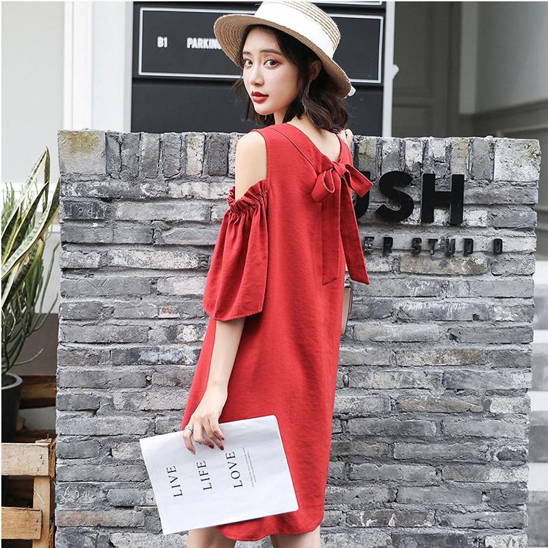 Summer Loose Strapless Bowknot Dress 