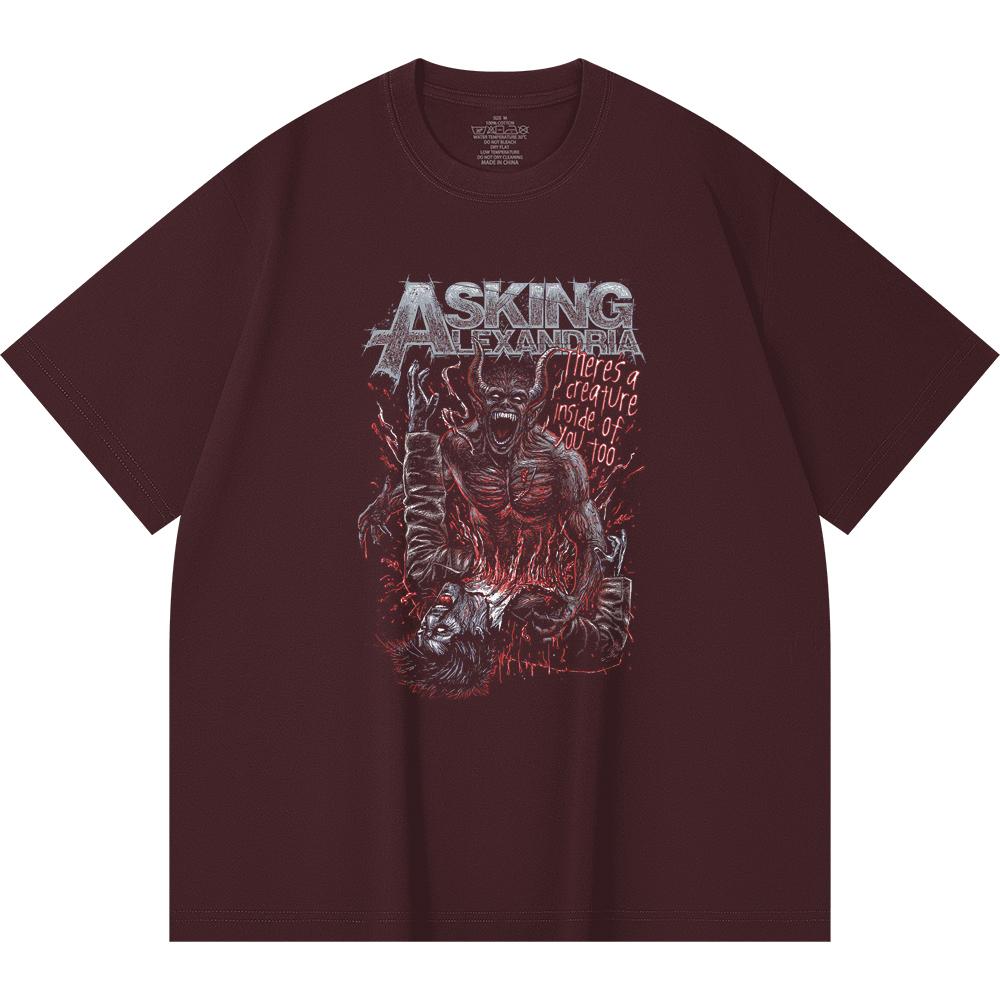 230 Gsm 100% Cotton Heavy Metal T-Shirt  Rock Band Popular Music Print Unisex Heavy Cotton T Shirt