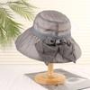 Summer sun hat Thin mesh mother hat Elegant retro bow Big brim Outdoor outing Shade and sun protection