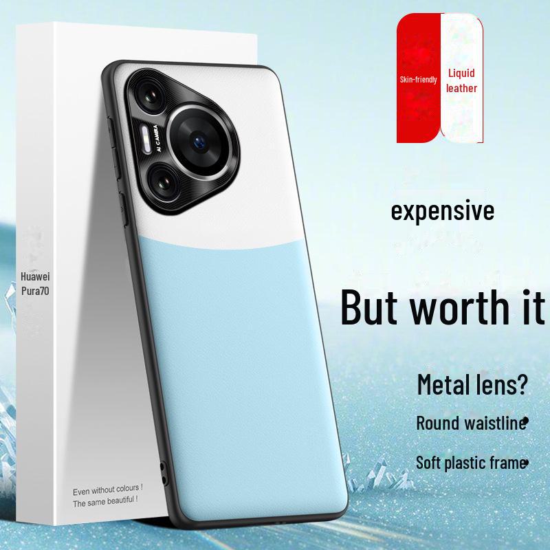 Liquid Leather Case for Huawei Pura70: Drop-Resistant and Protective Cover