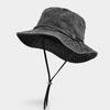 Nuovo Cappello Secchiello in Denim Lavato Donna Cappello da Sole da Esterno Unisex Cappelli Bob Panama da Pescatore