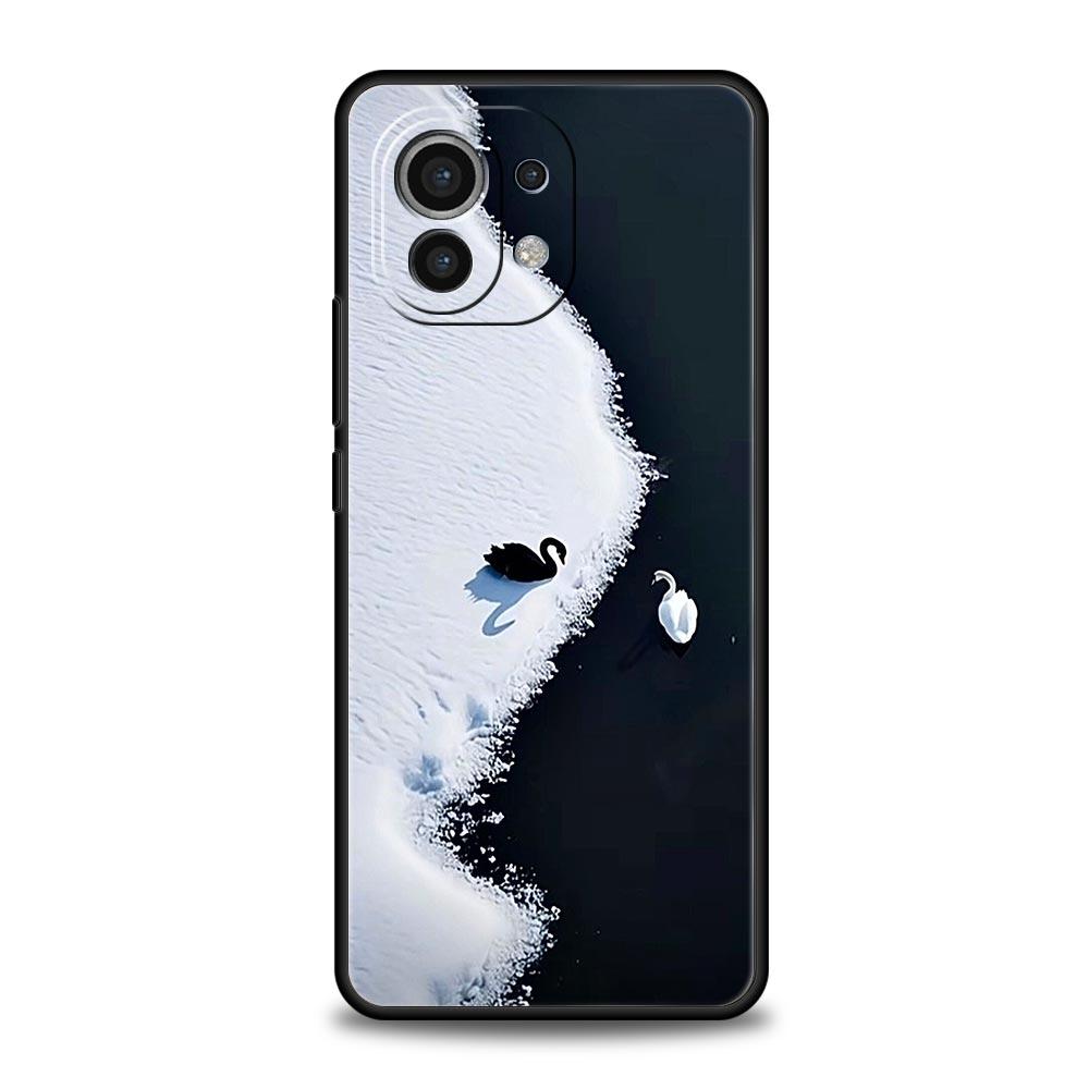 

Чехол для телефона для Xiaomi Mi 17 15 14 13 12 11 Ultra 15T 14T 13T 12T 11T Pro Lite 5G Мягкий ТПУ Чехлы Элегантный Дизайн Белого Лебедя Xiaomi 12