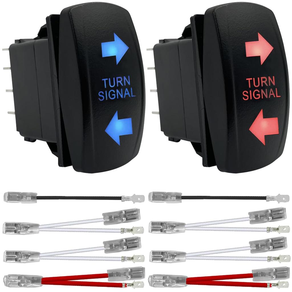 MKBKLLJY 2pcs Turn Signal Rocker Switch 7 Pin On-Off 20A DPDT Toggle Switch