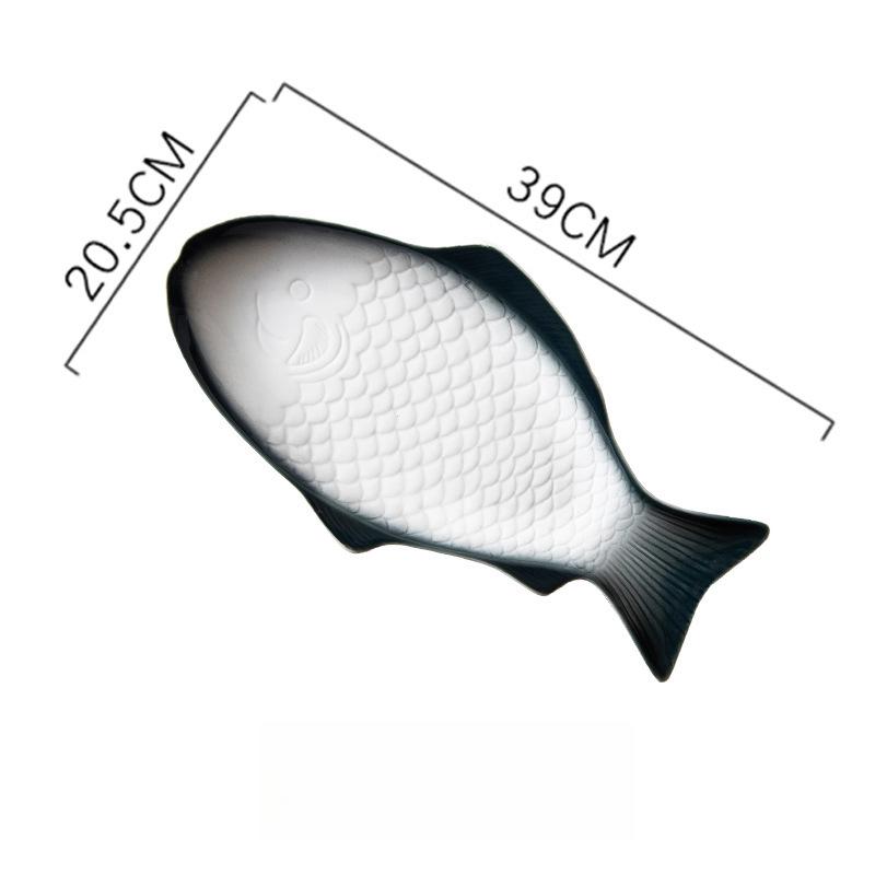 Fish Shaped Dinner Plates Creative Ceramic Charger Plates Porcelain Household Restaurant Home Kitchen Supplies Tableware Dishes