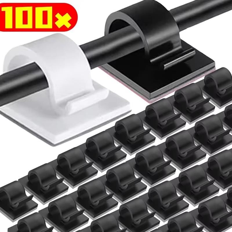 1-50Pcs Self Adhesive Cable Clips Wall Mounted String Light Holder Clamp Wire Organizer Cable Management for Home Office Car