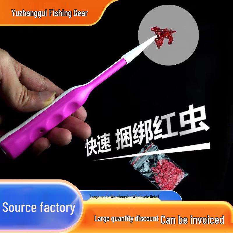 Szybki Zestaw do Wiązania Haczyków na Ochotkę: Plastikowy Klips i Narzędzie do Żywych Przynęt