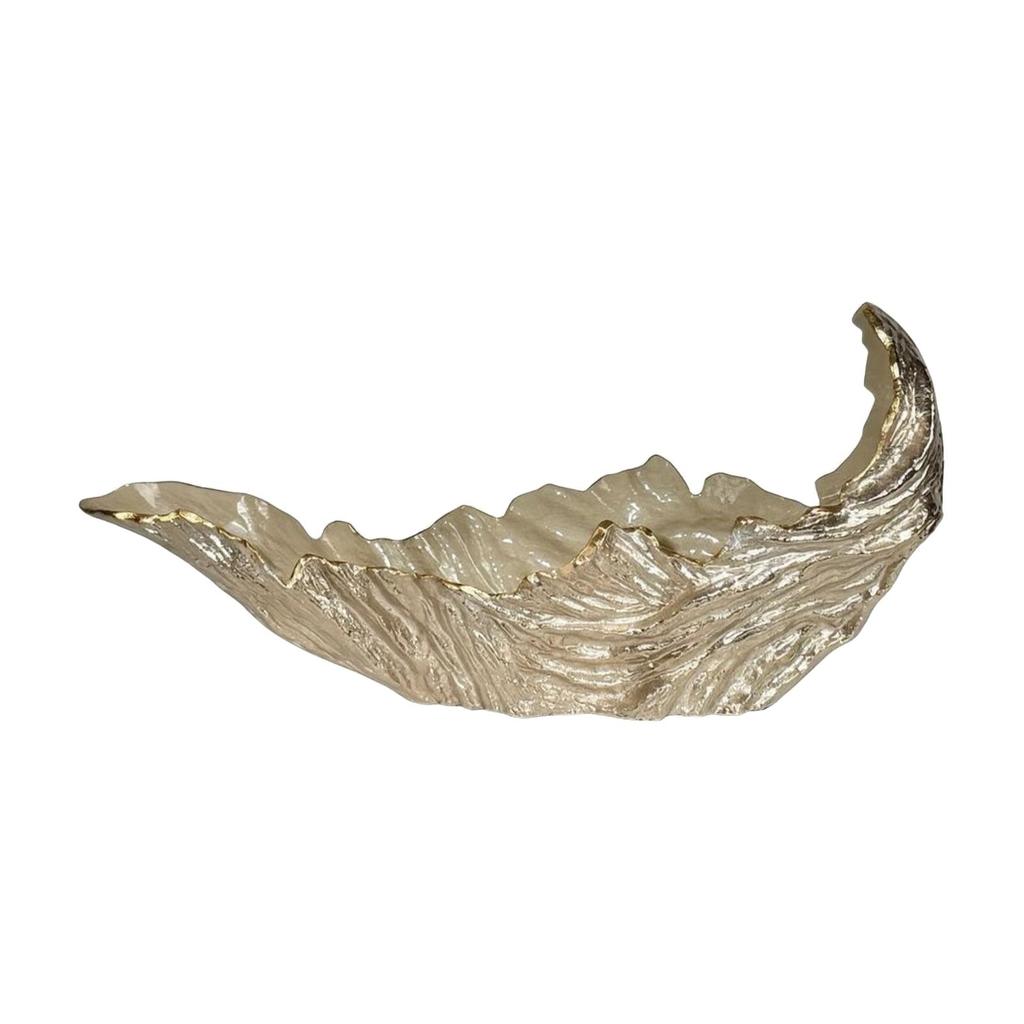 Sculptural Decorative Bowl with Enamel Finish Multifunctional Aluminum Fruit