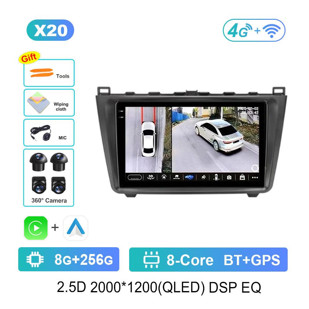 Touch Screen GPS Navigation for Mazda 6 II GH 2007 - 2012 Android 14 Car Video Multimedia Player WiFi BT DSP Stereo Auto Tools