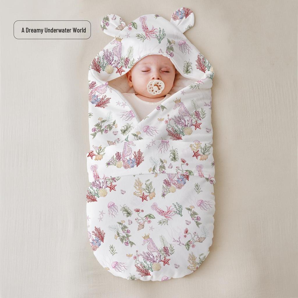 Large Cotton Swaddling Blanket for Baby & Newborn, Removable Liner, Dual-Use for Autumn/Winter, Washable, for Children.