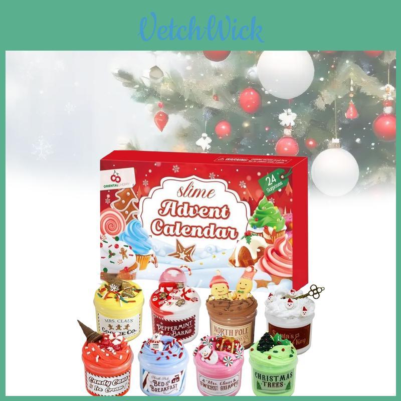Calendario dell'Avvento di Natale 24 Giorni Argilla di Carta Fai da Te Secchiello Torta Conto alla Rovescia Decorazione Per Bambini