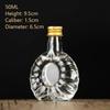1Pc 50Ml Empty Glass Wine Bottle With Lid Reusable Beverage Bottle Leakproof Alcohol Shot Bottle For Wedding Party Supplies