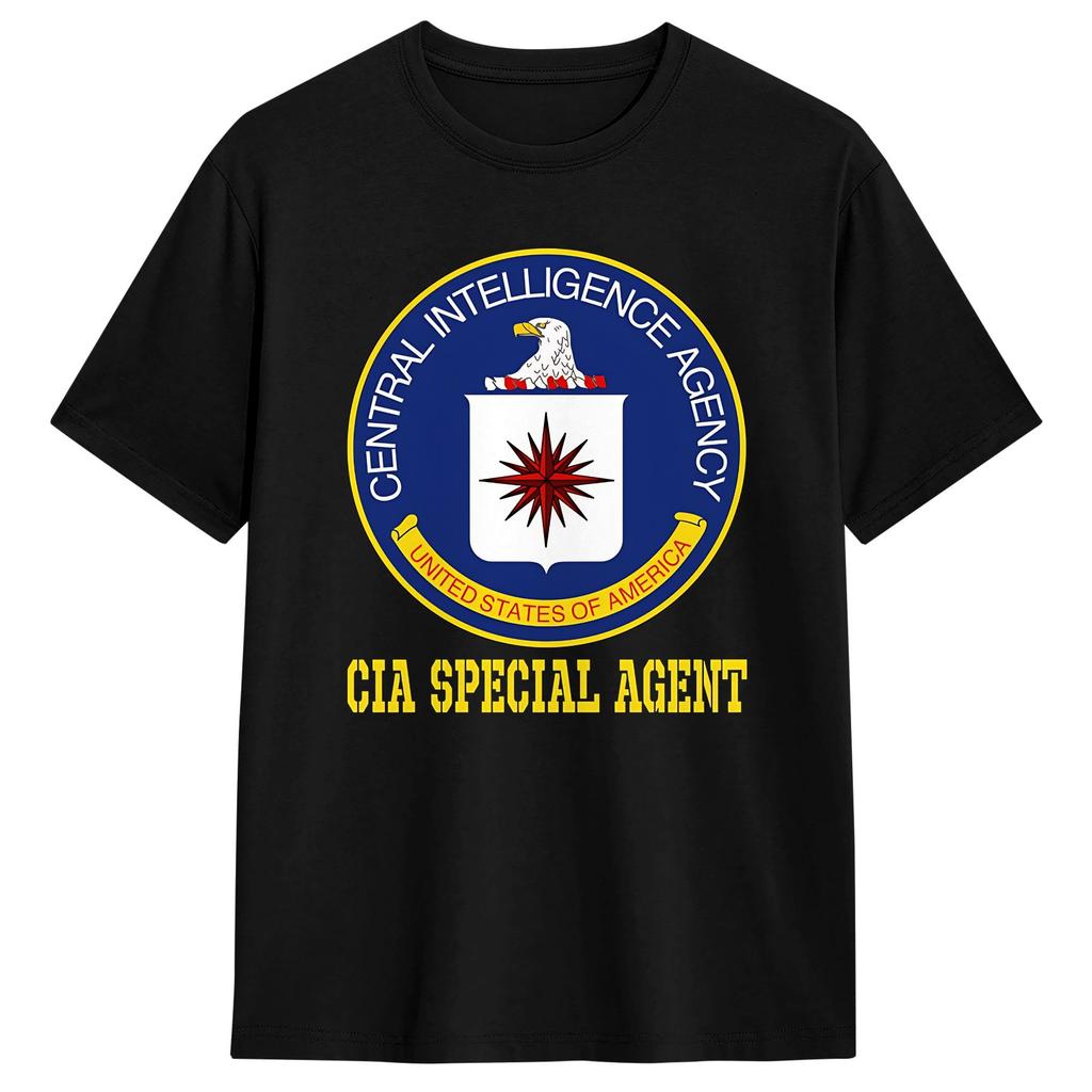 Central Intelligence Agency CIA T Shirt Summer Pure Cotton T Shirts For Men's Leisure Casual Tshirt Short-Sleeved Vintage Tees