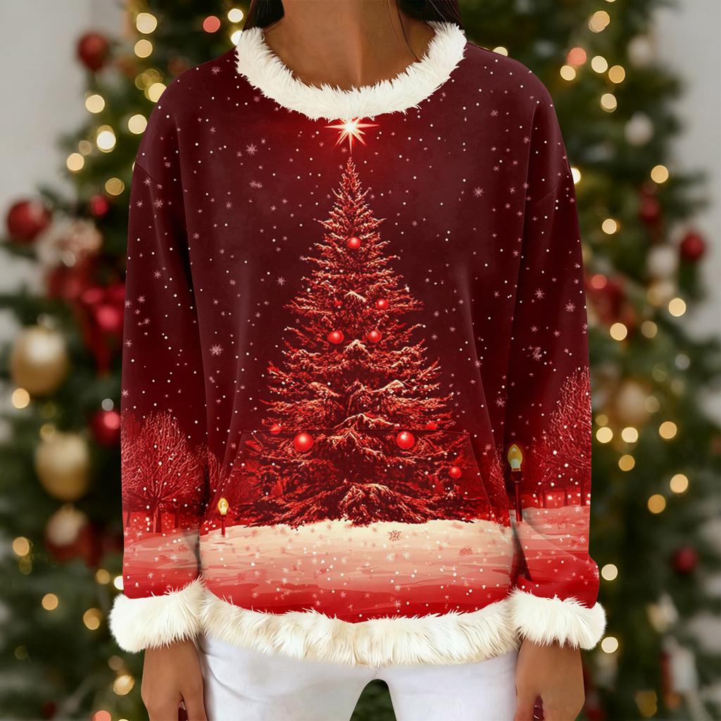 Women's Casual Fashion Print Long Sleeve Hooded Sweatshirt Top