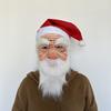Santa Mask Costume Christmas Santa Costume Accessories for Christmas Party, Santa Mask Costume with Santa Hat and Beard