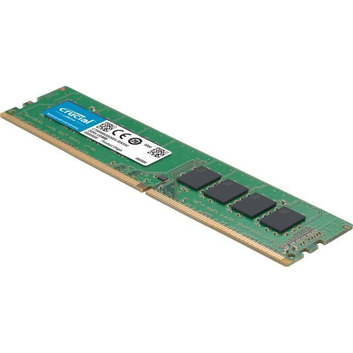 CRUCIAL - Mémoire PC DDR4 - 16Go (1x16Go) - 2400 MHz - CAS 17 (CT16G4DFD824A)