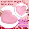 Nuogo 2 Pcs Heart Shaped Dinner Plates 6.8'' Valentine's Serving Tray Unbreakable Ceramic-like Heart Shaped Plates for Dessert, Appetizer, Salad,