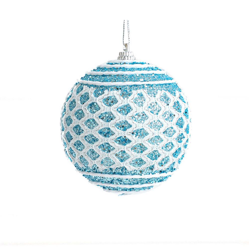

3pcs Shatterproof Foam Christmas Balls Pendants Home Indoor Outdoor Hotel Mall синий