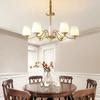 All-Copper American Style Chandelier: Country Retro Lighting for Living Room, Bedroom, Villa, or Dining Area