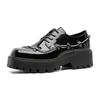Niche platform derby shoes square head men's casual leather shoes retro spring 58001-J