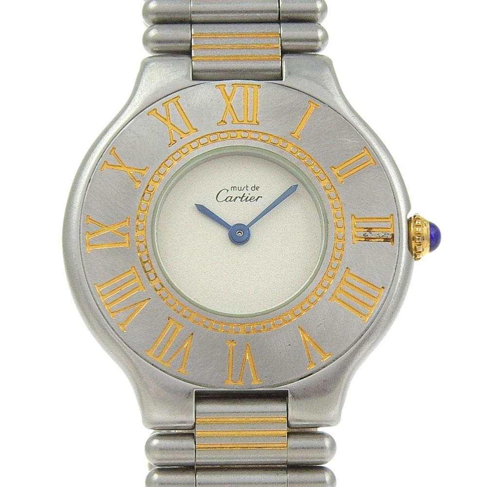 

CARTIER Must21 Watches IvoryDial Stainless Steel Quartz Analog display Women Used