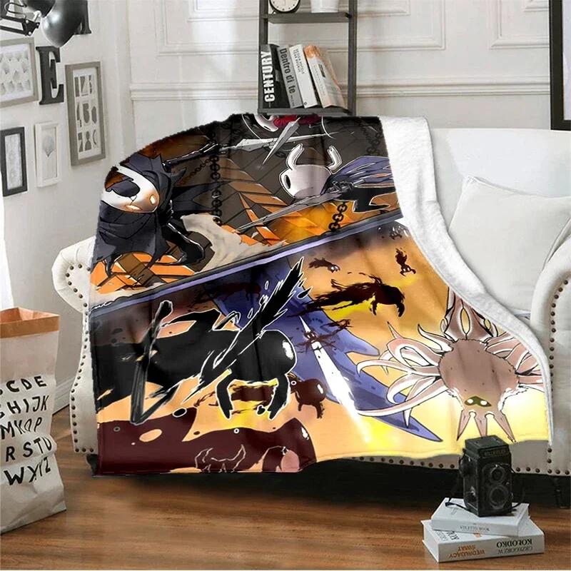 Cartoon Game Hollow Knight 3D Printed Blanket, Soft and Comfortable Warm Blanket, Bed Use, Sofa, Outdoor Travel Cover Blanket