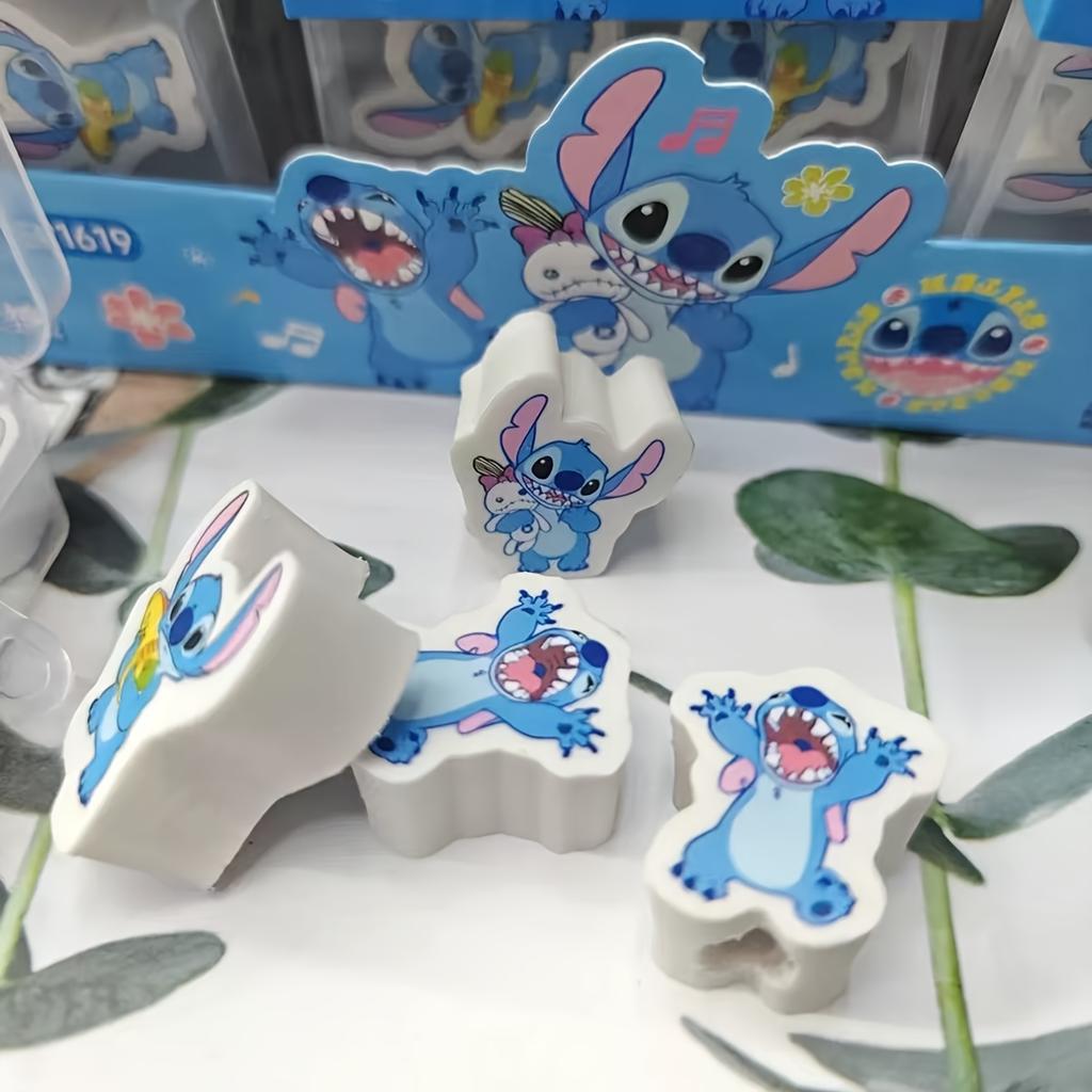 10 Stück Disney Stitch Radiergummis, Weich und rückstandsfrei abwischbar, Prüfungs- und Bastelbedarf, Perfektes Geburtstagsgeschenk