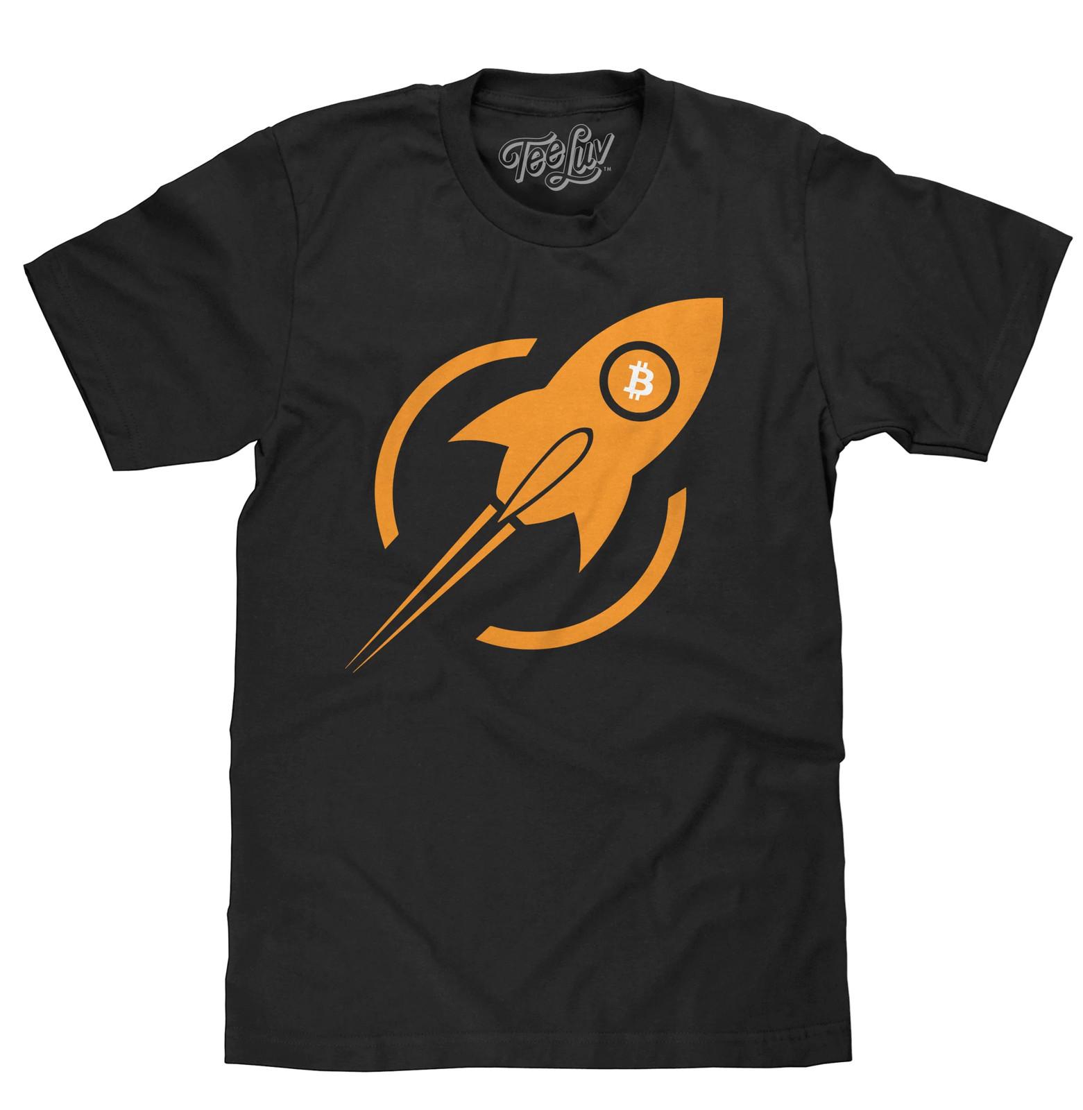 Bitcoin Rocket Mens T Shirt Black XXXL