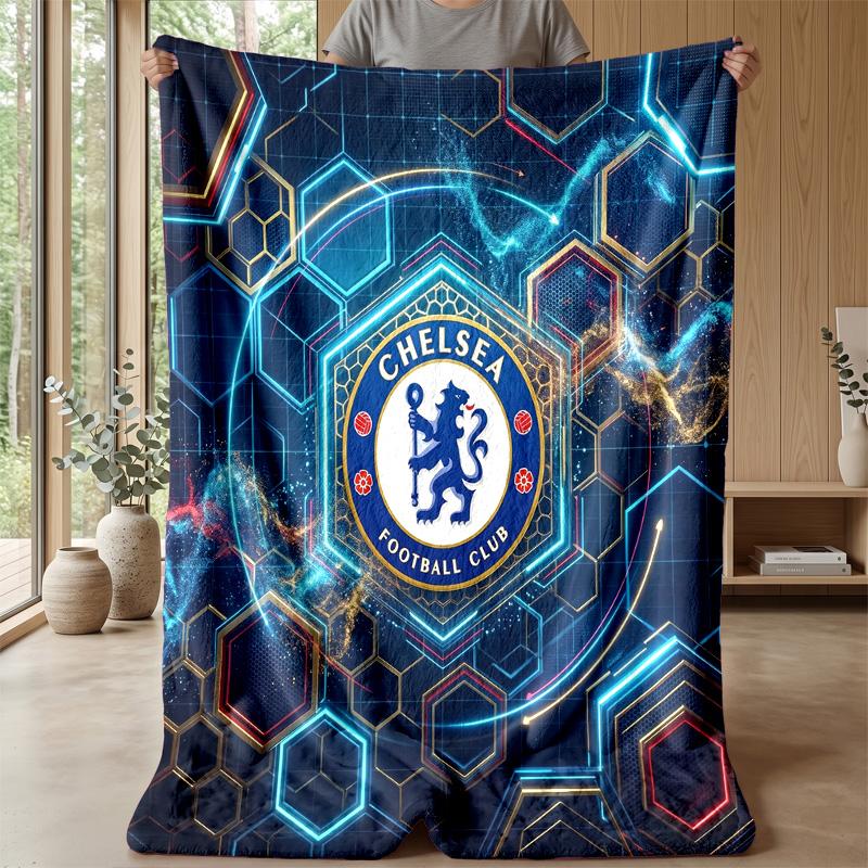 Chelsea FC Theme blanket Soft Flannel Blanket Plush Throw Blanket Cozy Sofa Bed Blanket for Home Decor