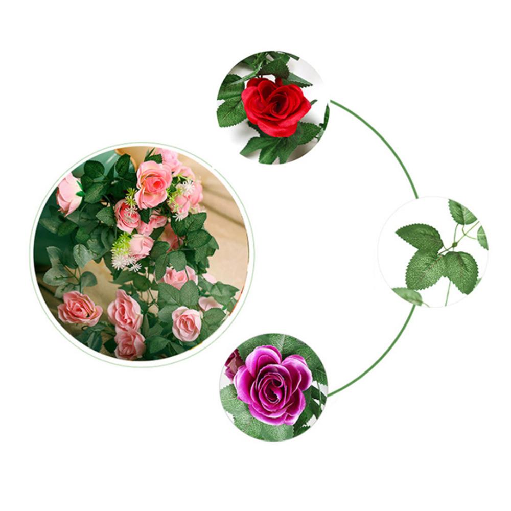 Beautiful Rattan Wall Hanging Garden Living Room Artifical Flower Fake Vine Rose Home Decoration