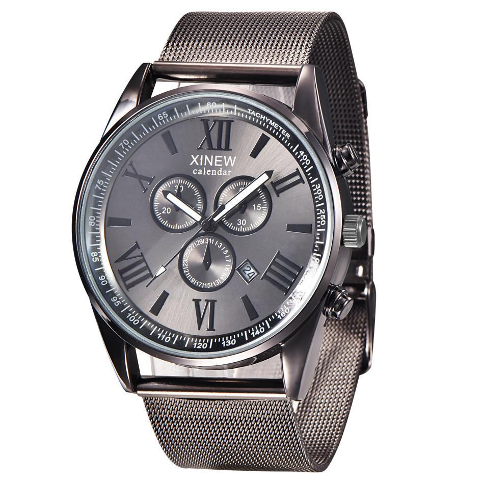 Premium Quality Mens Stainless Steel Military Watch With Elegant Date Functionality