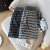 2025 Women's Retro Striped Korean-Style Wide-Leg Pants for Spring & Autumn