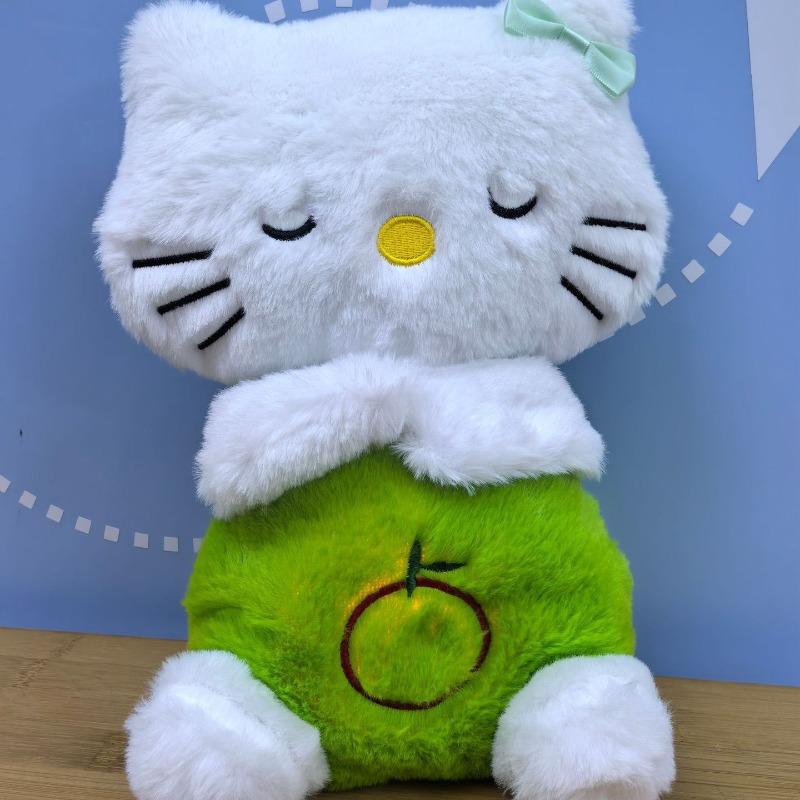 

Мультяшна Нова Світна Дихаюча Музична Плюшева Лялька HelloKitty Мила Тварина Кішка Дитячий Супутник для Сну Заспокійливі Плюшеві Іграшки Подарунки 28 18 15 260g