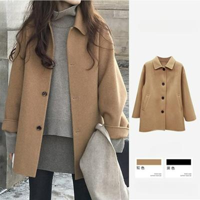 Winter Coat Women Are Thin, Temperament Is Thickened, All-match Woolen Loose Suit Woolen Coat