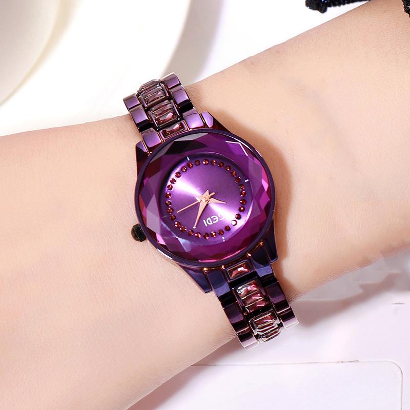 

Diamond Fashion Girls Watch Personalized Steel Belt Quartz Watch Colorful Casual Women S Watch