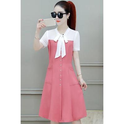 Elegante Vestido de Chiffon de Verão Feminino Cintura Fina Midi Longo Moda Dama