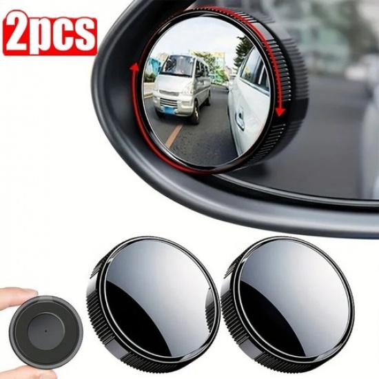 2pcs Car Blind Spot Mirrors Convex 360° Side Rear View Mirror Auxiliary
