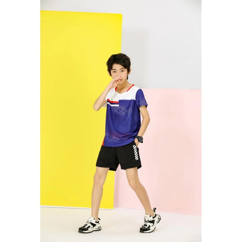 Unisex Badminton Tennis Short Sleeve Sport Shirt Kids Adults Training Athletic Top