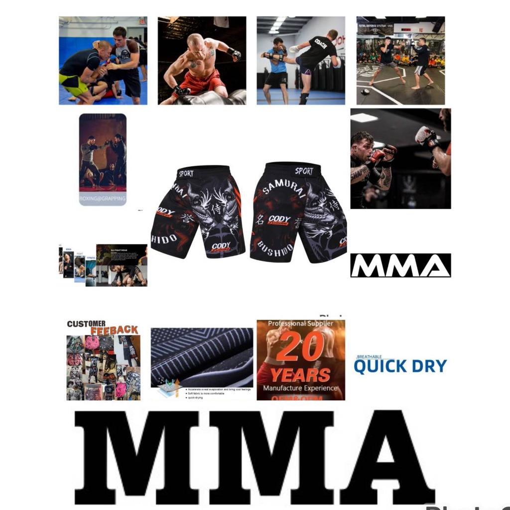 MMA Muay Thai Kickboxen Boxen Casual Shorts Gym Sport Unisex Männer Frauen Fitness Workout Quick Dry Print Elastische Taille Fitness Training