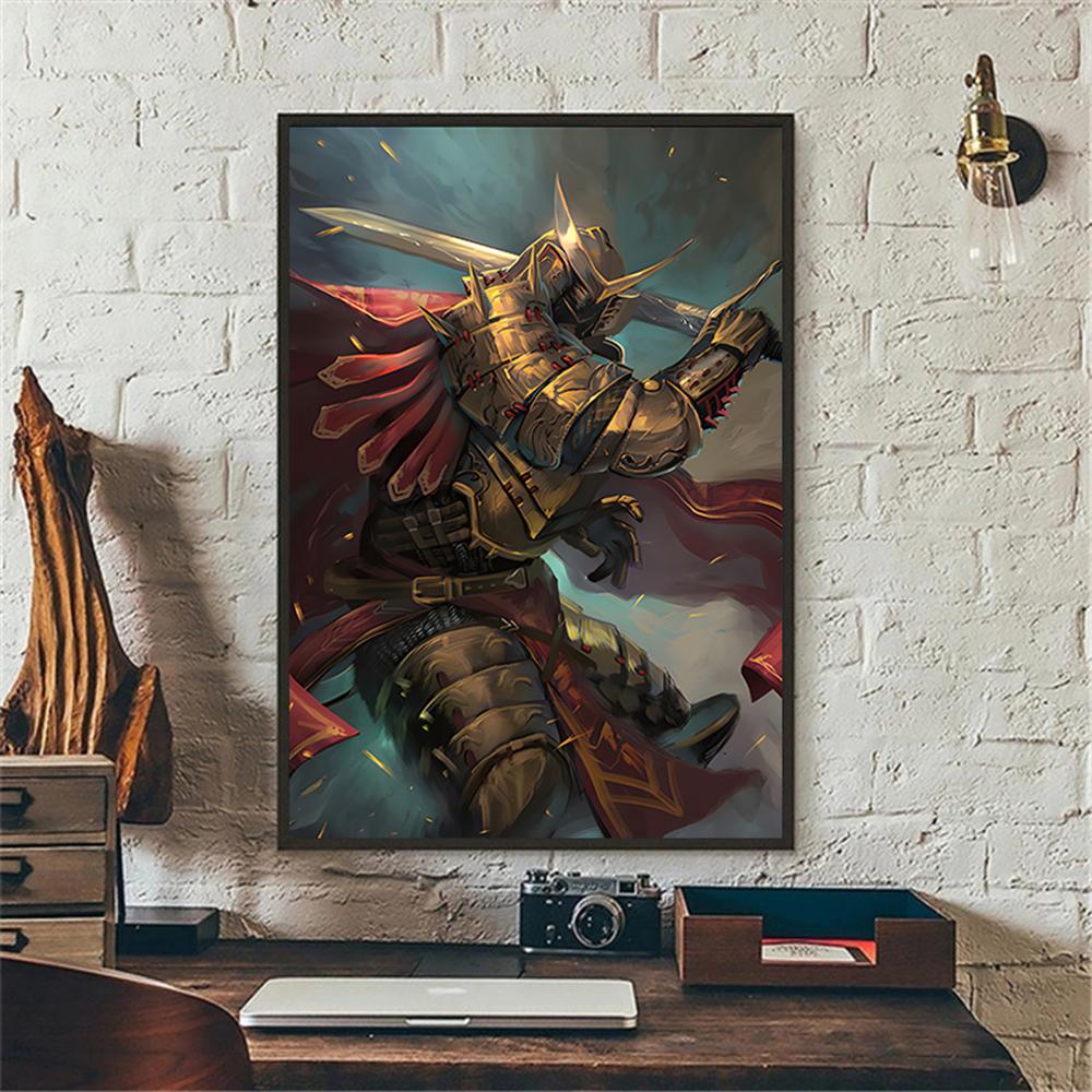 Japanese Samurai Canvas Poster Modern Home Sofa Background Wall Art Painting Print Pictures Bedroom Living Room Decor Mural Gift