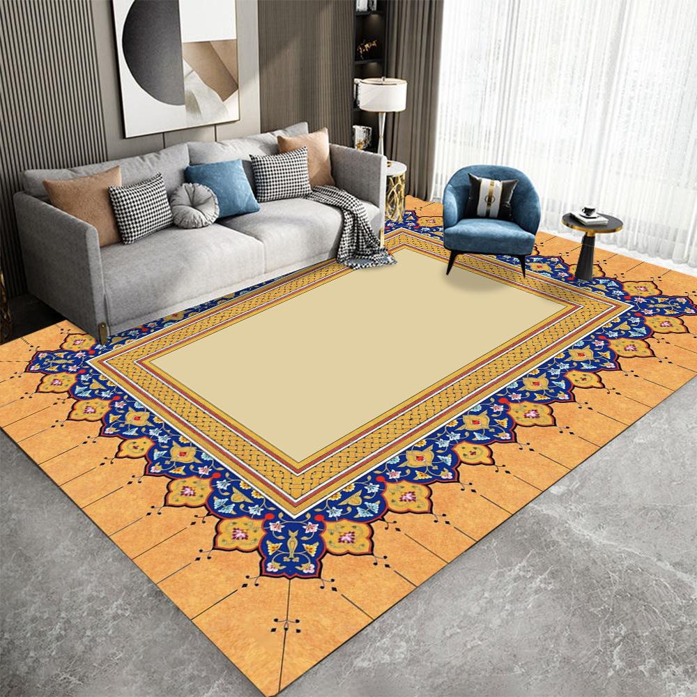 Traditional Pattern Carpet Mat Rug Ornate Border Classic Elegant Vintage Design Home Decoration Living Room Bedroom Floor Mat
