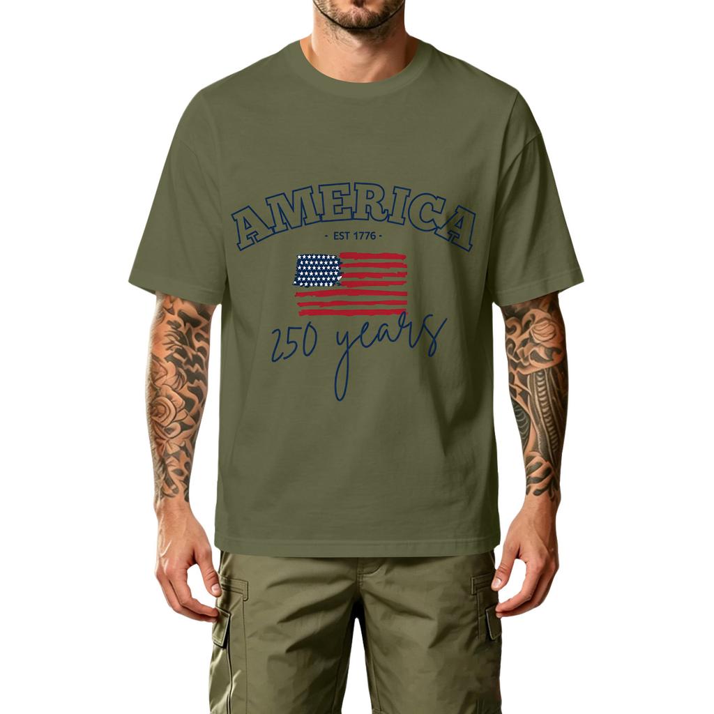 Men's Casual Printed T-Shirt Crew Neck Short Sleeve Soft Cotton Fabric Comfortable Fit Stylish Graphic Tee for Everyday Wear