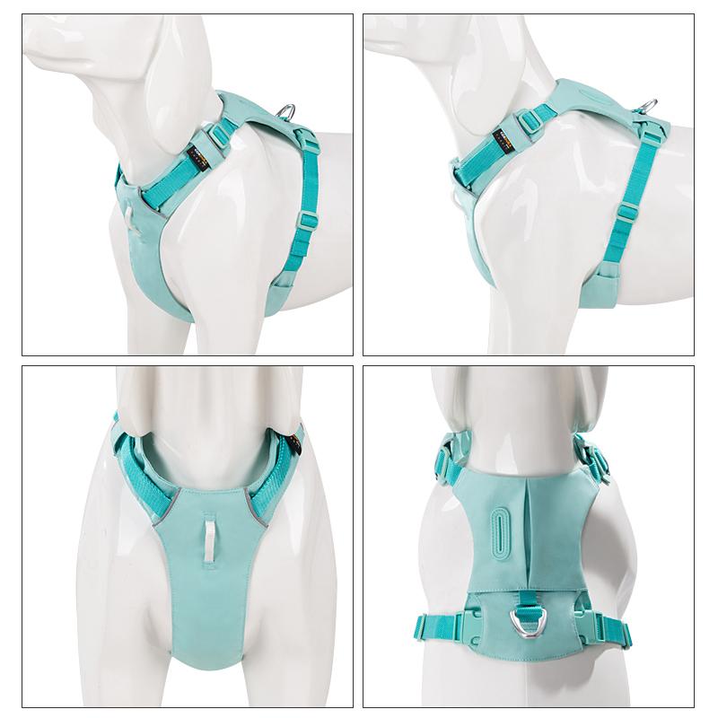 Haustiergeschirr Zugfrei Nylon Reflektierend Hundetaschengeschirr Verstellbar Bequem Kontrolle Training Spaziergang Welpe Hundezubehör