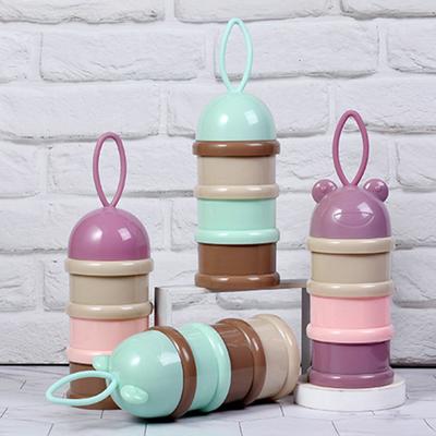 Caja para Empacar Leche en Polvo Contenedor Portátil de 3 Capas para Snacks Plástico de Grado Alimenticio Ligero Herramienta de Viaje para Almacenamiento de Leche en Polvo