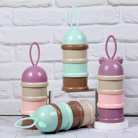Milk Powder Packing Box Portable 3-Layer Snack Container Food-Grade Plastic Lightweight Travel Milk Powder Storage Tool