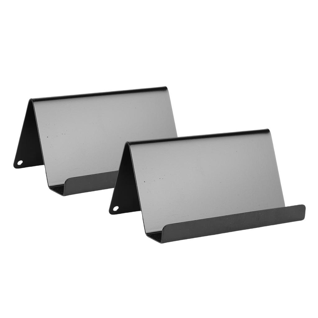 2PCS Stainless Steel Business Cards Holders Desktop Credit Name Card Display Organizers for Office Home Daily Use Black