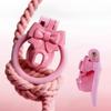 Pink Bowsymbol Chastity Cage Negative Cb Lock Pot Lid Body Restraint Training Chastity Cage Belt Chastity Device with 4 Rings