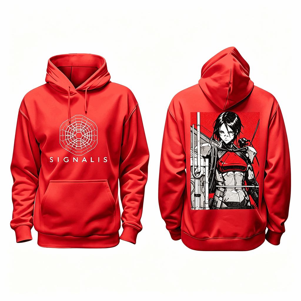 SIGNALIS Elster Replika Graphic Hoodie Unisex Casual Pullover Sweatshirt Horror Game Fans Long Sleeve Loose Streetwear Hooded Tops Men Women