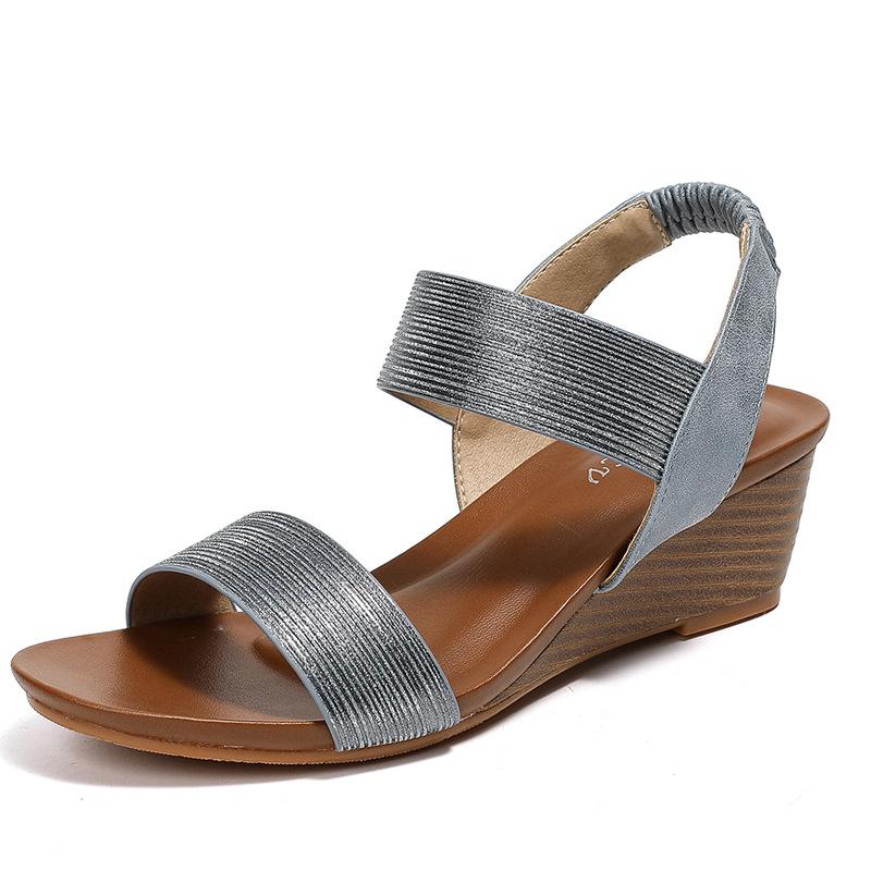 Platform sole fashion sandals women's new wedge heel mother fashion Roman shoes women